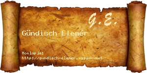 Gündisch Elemér névjegykártya